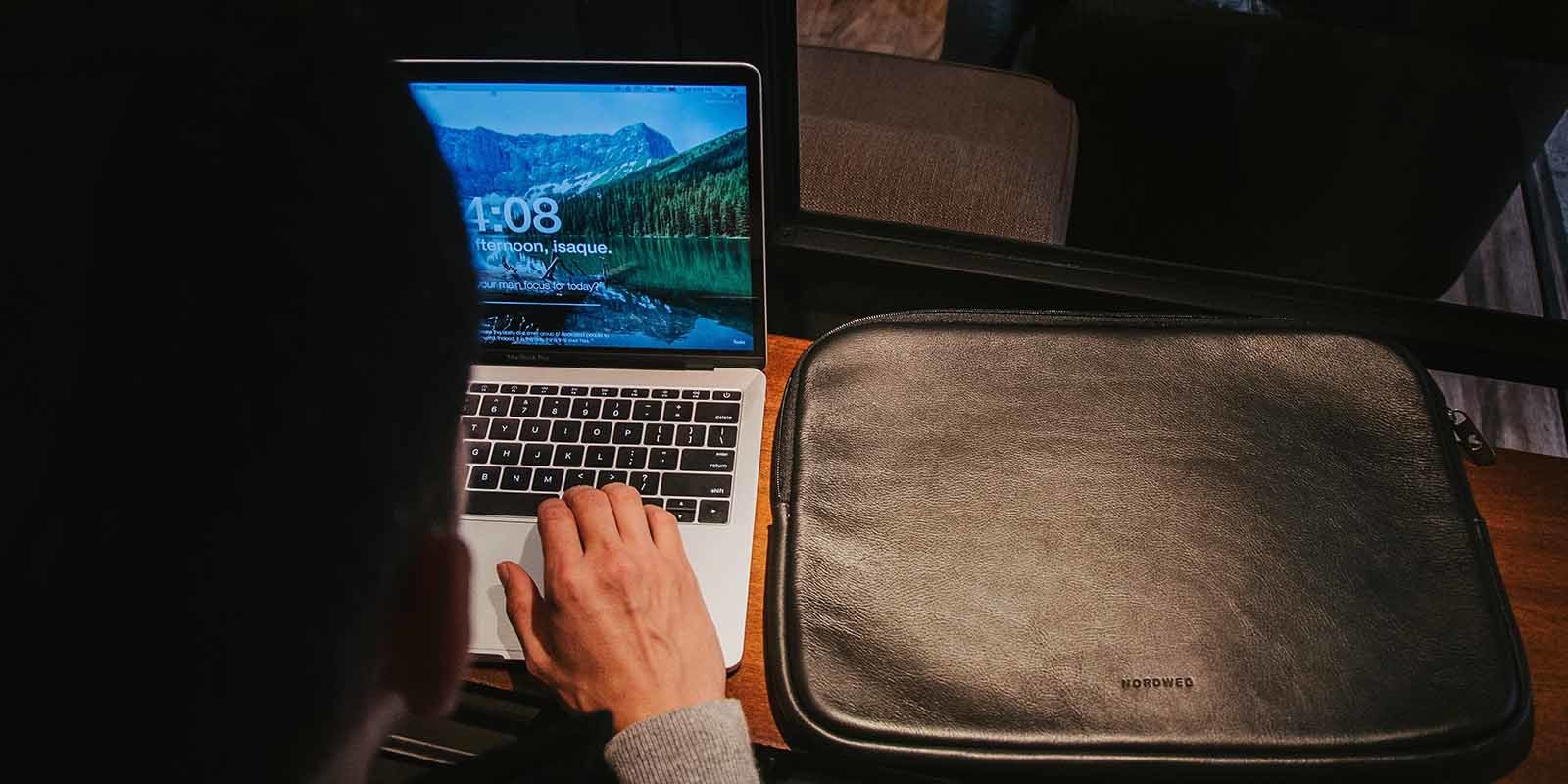 Case de couro para macbook