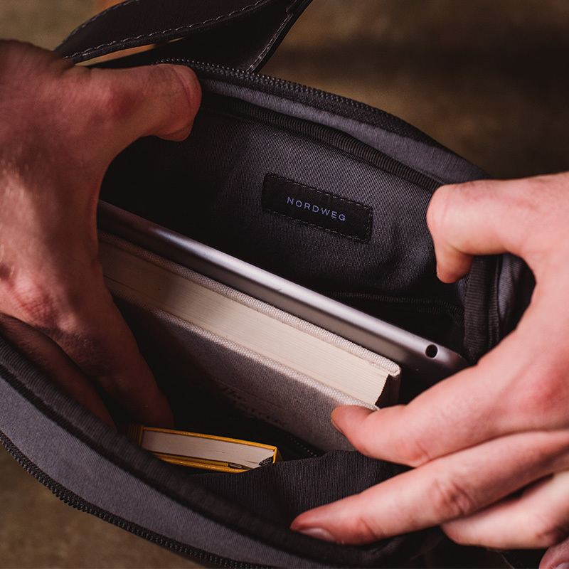 Bolsa de couro para iPad Nômade NW091 Italiano preto