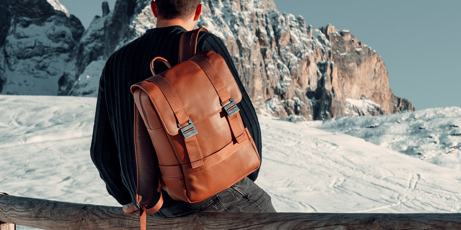 Mochila de couro para notebook Dolomitas NW101